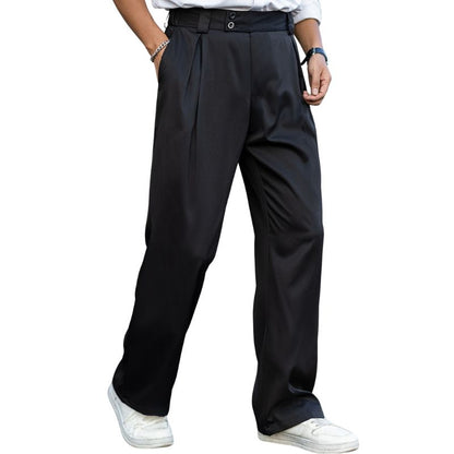 Men's Casual Trousers with Button Detail