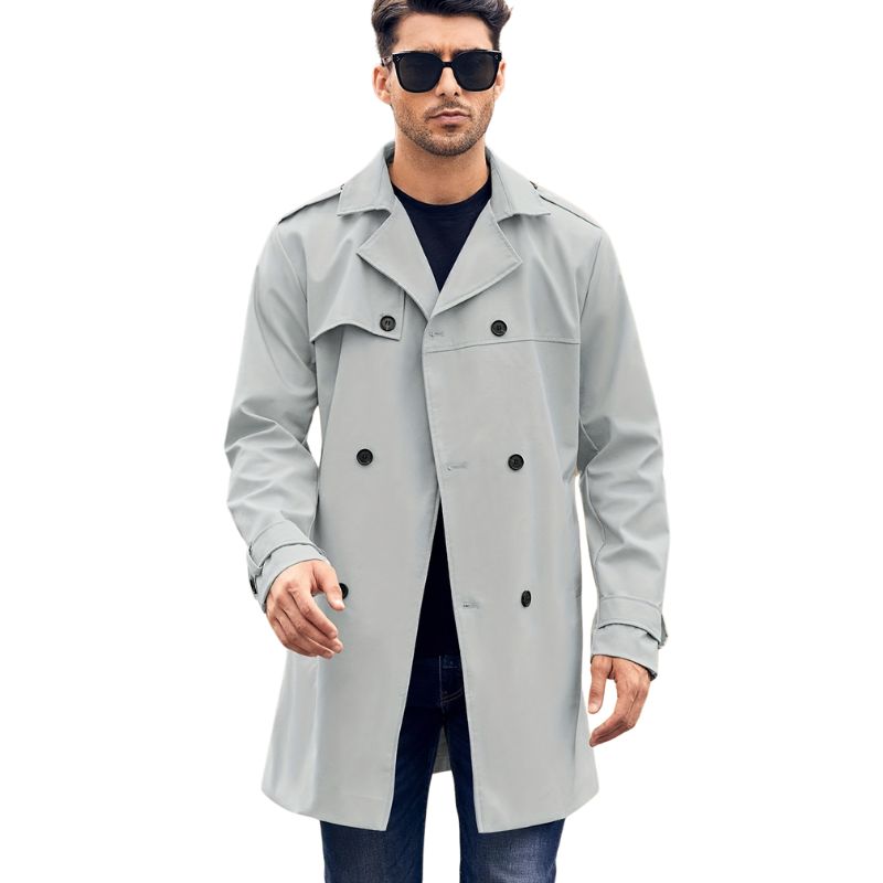 Men's Long Trench Coat Classic Fit