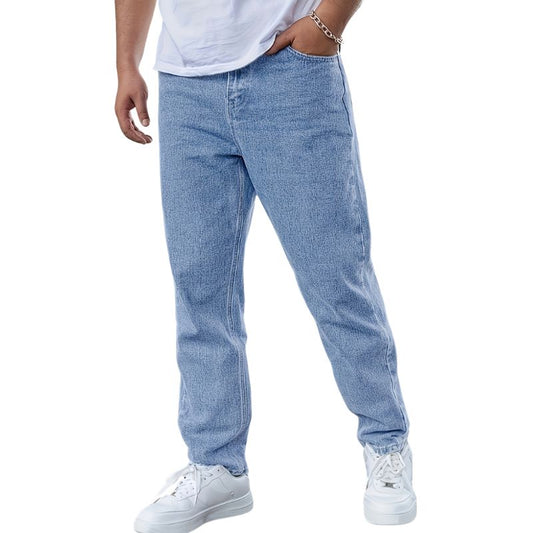 Men's Straight-Leg Denim Jeans with Pockets