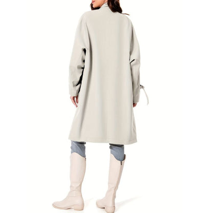 Women's Long Trench Coat with Pockets