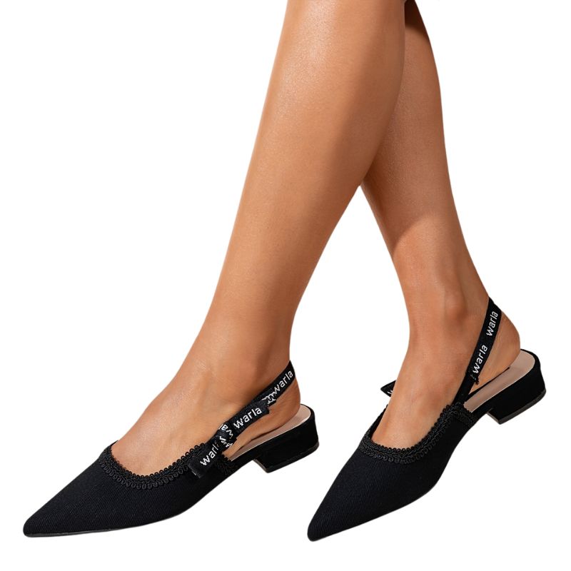 Women's Low-Heeled Shoes with Woven Straps