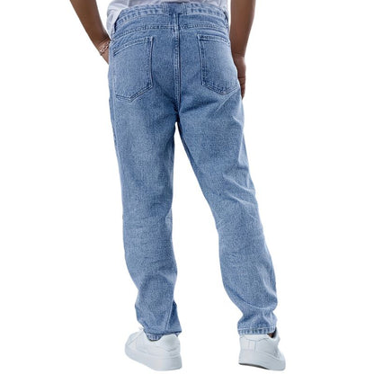 Men's Straight-Leg Denim Jeans with Pockets