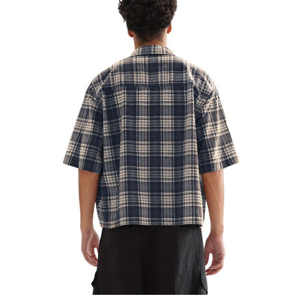 Men's Plaid Short Sleeve Button-Up Shirt