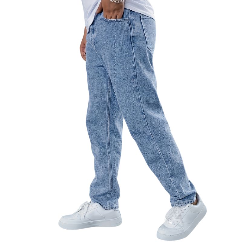 Men's Straight-Leg Denim Jeans with Pockets