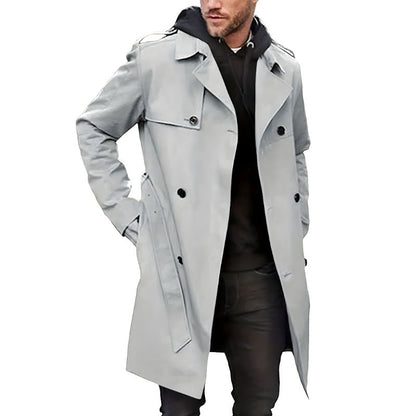 Men's Long Trench Coat Classic Fit