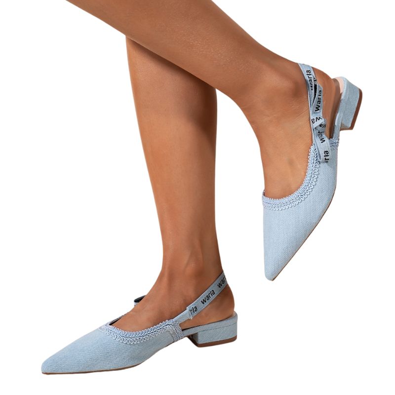 Women's Low-Heeled Shoes with Woven Straps