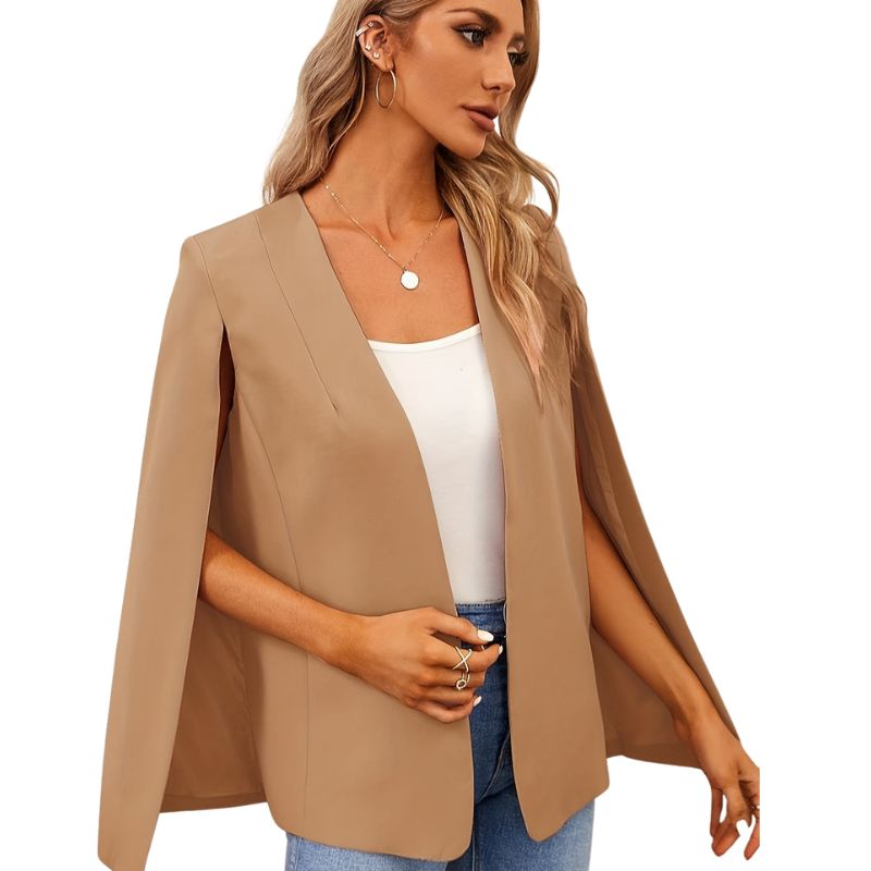 Women's Open-Front Blazer with Split Sleeves