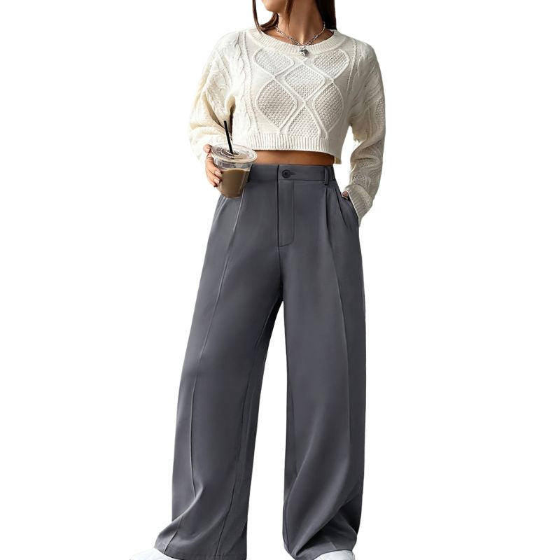 Women's High-Waist Wide-Leg Pants