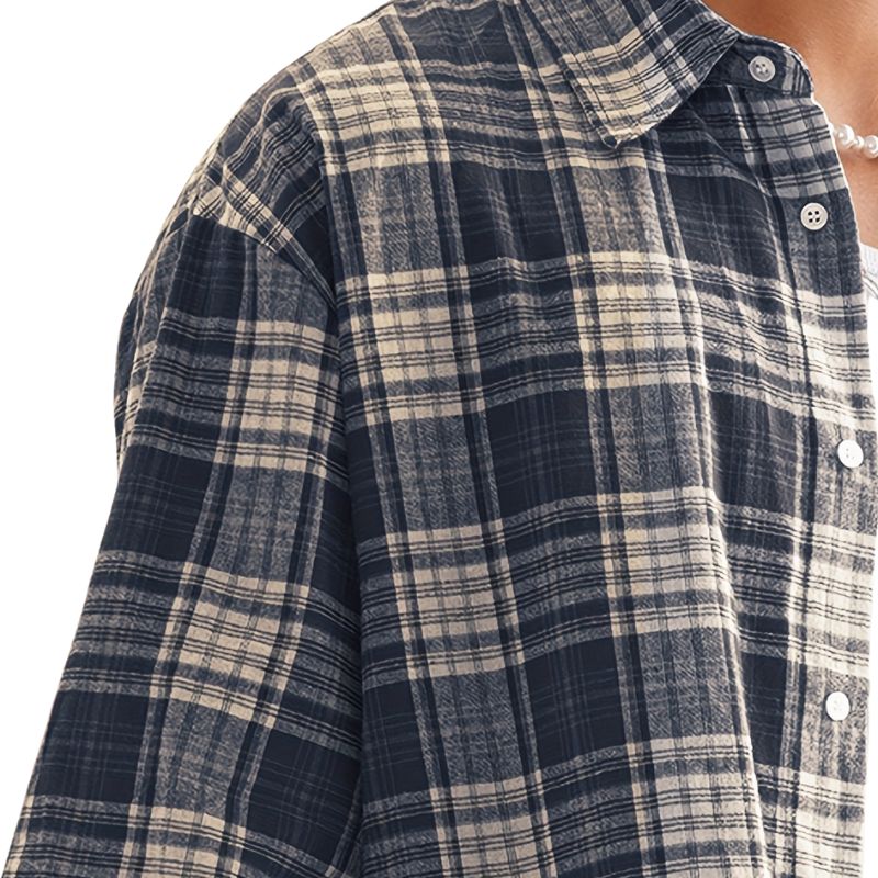 Men's Plaid Short Sleeve Button-Up Shirt