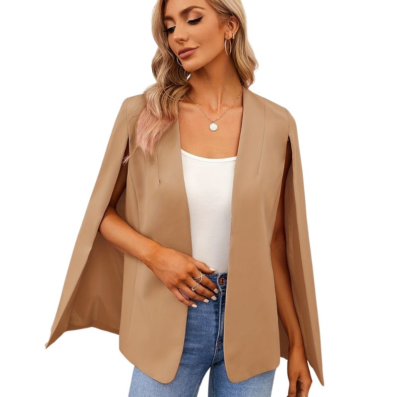 Women's Open-Front Blazer with Split Sleeves