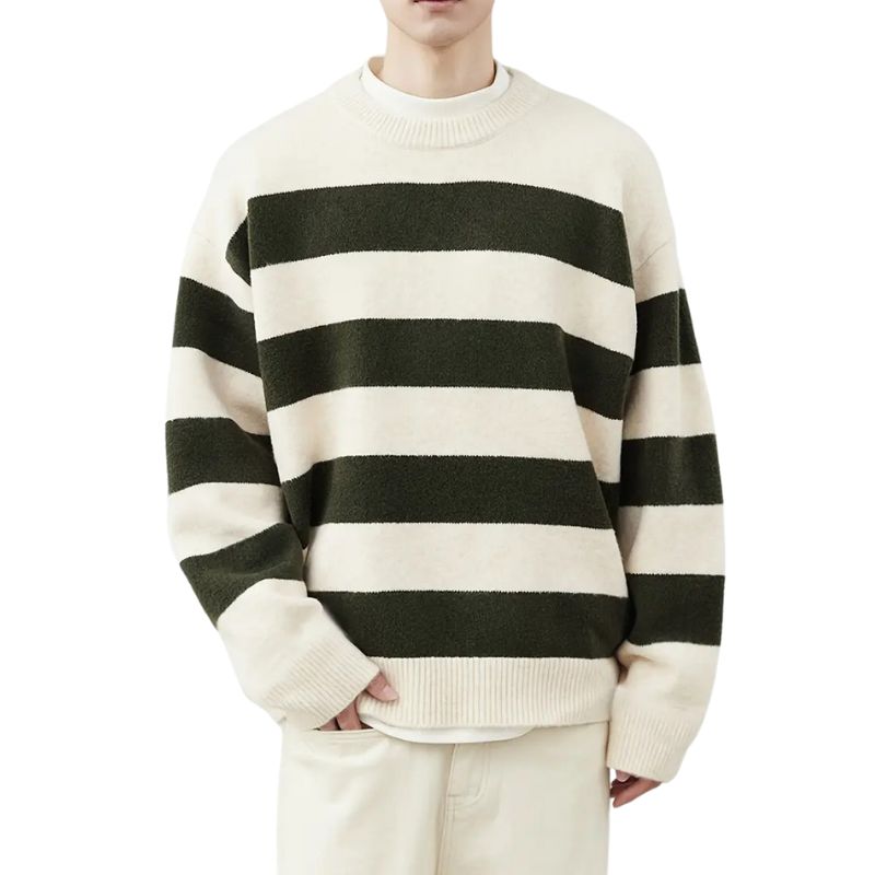 Men's Striped Knitted Pullover Sweater