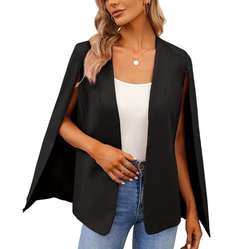 Women's Open-Front Blazer with Split Sleeves