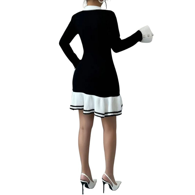 Women's V-Neck Knit Sweater Dress