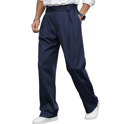 Men's Casual Trousers with Button Detail